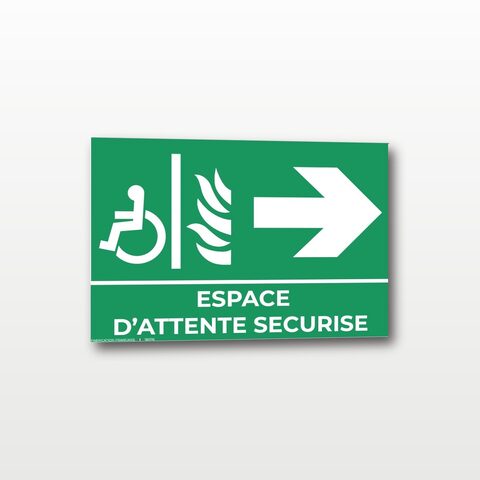 Panneaux Espace d’Attente Sécurisé - A4 - Droite