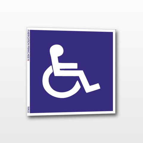 PMR – Personne à mobilité réduite – Panneau de Signalisation - 10 x 10 cm