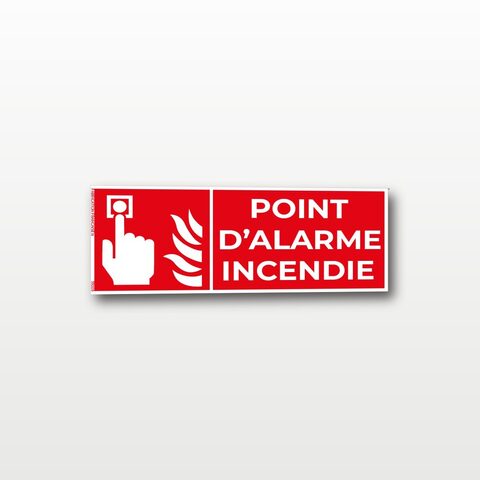 Point d’alarme incendie – Panneau de Signalisation - Rectangulaire - 20 x 8 cm