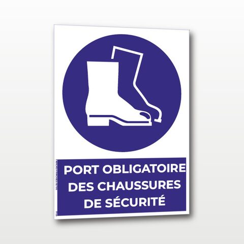 Port obligatoire des chaussures de sécurité – Panneau de Signalisation - A4