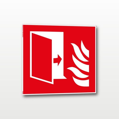Porte coupe-feu – Panneau de Signalisation - Carré - 10 x 10 cm