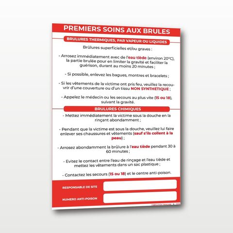 Premiers Secours – Brûlures - A4