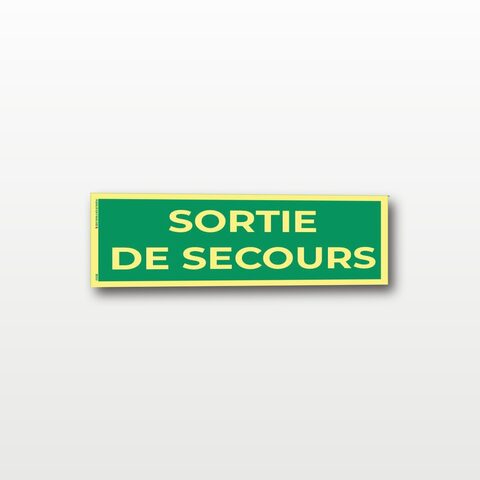 Sortie de secours – Panneau Photoluminescent - 20 x 8 cm
