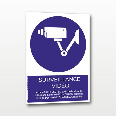 Surveillance vidéo – Panneau de Signalisation - A4