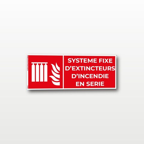 Système fixe d’extincteurs d’incendie en série – Panneau de Signalisation - Rectangulaire - 15 x 6 cm