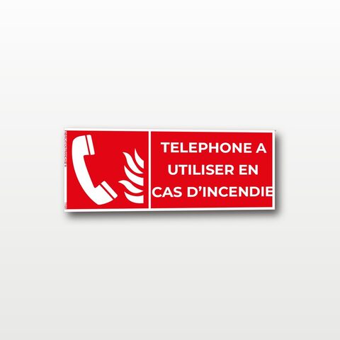 Téléphone à utiliser en cas d’incendie - Rectangulaire - 20 x 8 cm