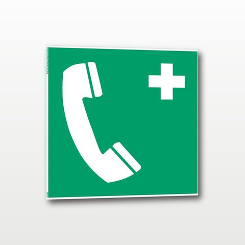 Téléphone d’urgence – Panneau de Signalisation - Carré - 30 x 30 cm