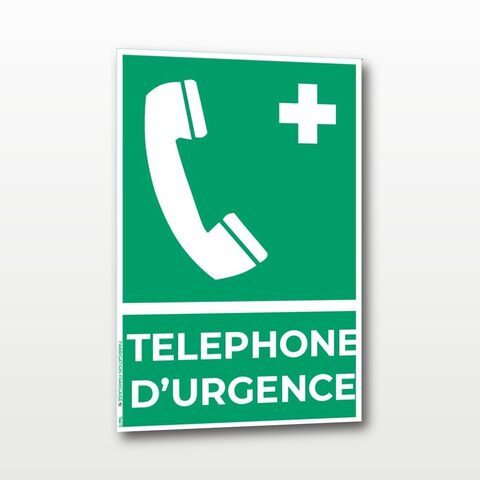 Téléphone d’urgence – Panneau de Signalisation - Portrait - A5