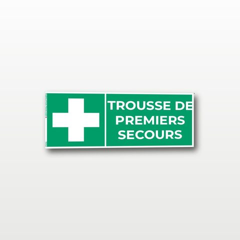 Trousse de premiers secours – Panneau de Signalisation - Rectangulaire - 15 x 6 cm