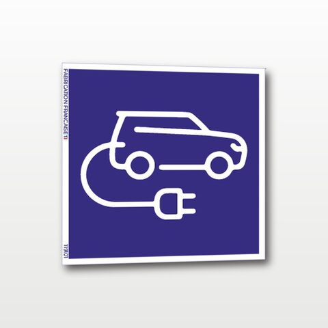 Véhicule électrique – Panneau de Signalisation - 20 x 20 cm