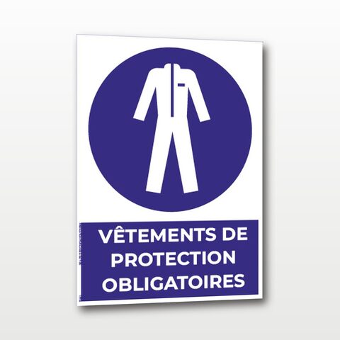 Vêtements de protection obligatoires – Panneau de Signalisation - A4