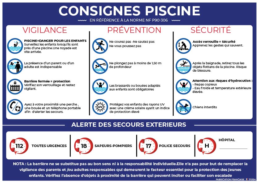 consignes de sécurité – piscine a4