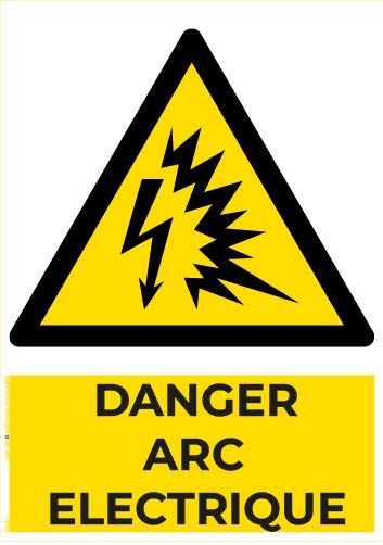 danger arc électrique – panneau de signalisation a4