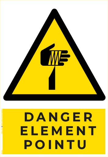 danger élément pointu – panneau de signalisation a4