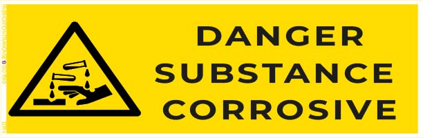 danger substance corrosive – panneau de signalisation