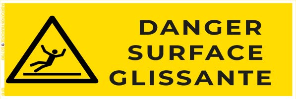 danger surface glissante – panneau de signalisation