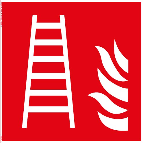 Échelle d’incendie – Panneau de Signalisation - Carré - 20 x 20 cm