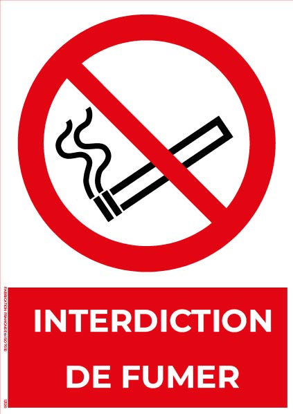 interdiction de fumer – panneau de signalisation a4