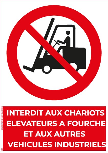 interdit aux chariots élévateurs et aux véhicules industriels – panneau de signalisation a4