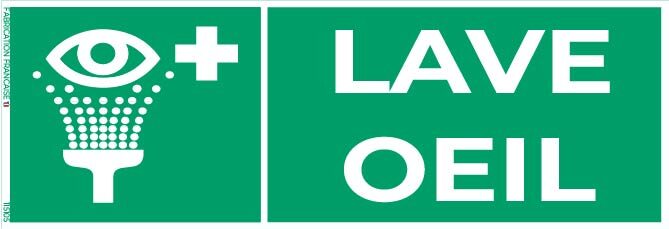 lave œil – panneau de signalisation