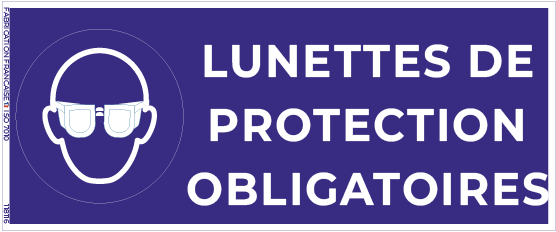 lunettes de protection obligatoires – panneau de signalisation