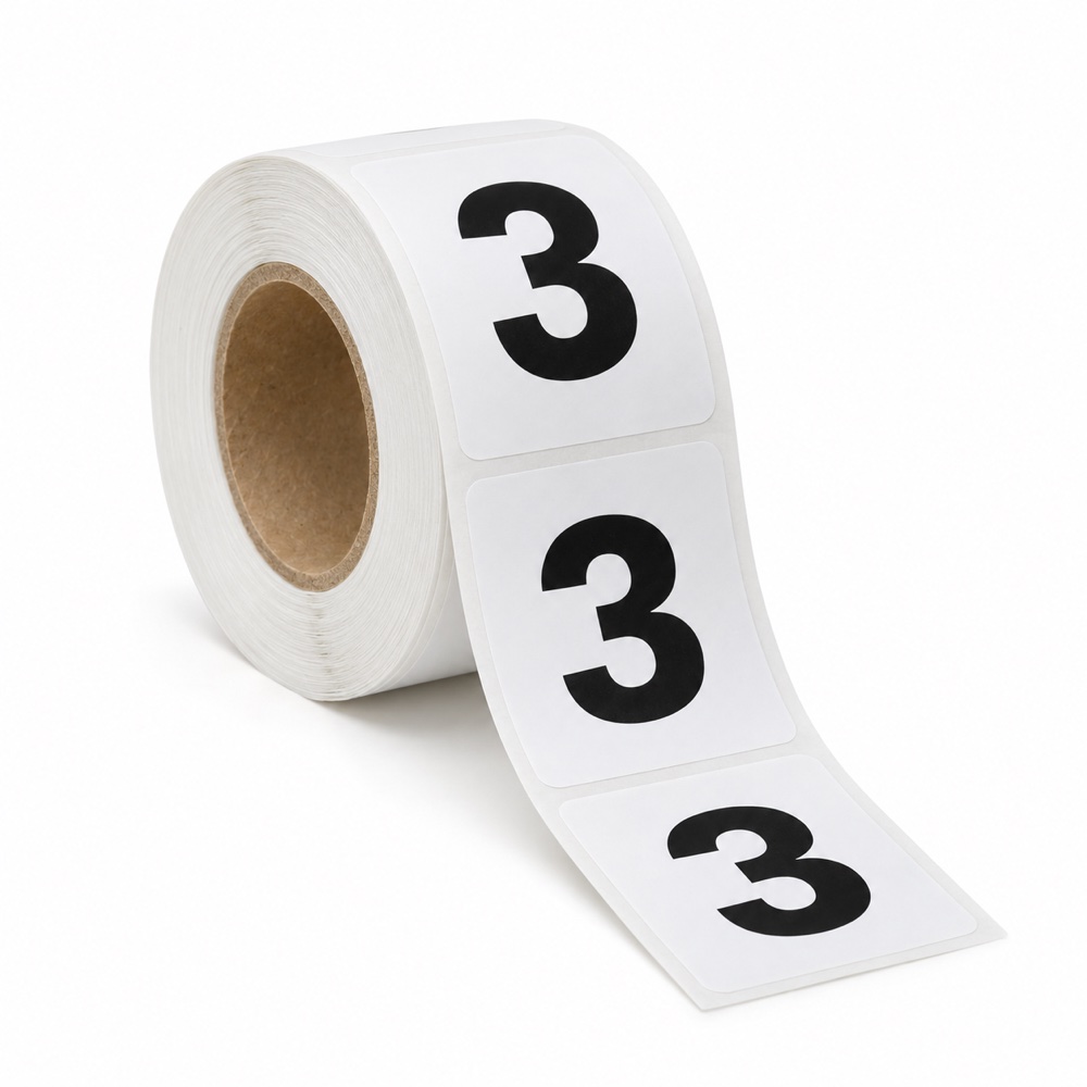 Rouleau d’étiquettes chiffre 3