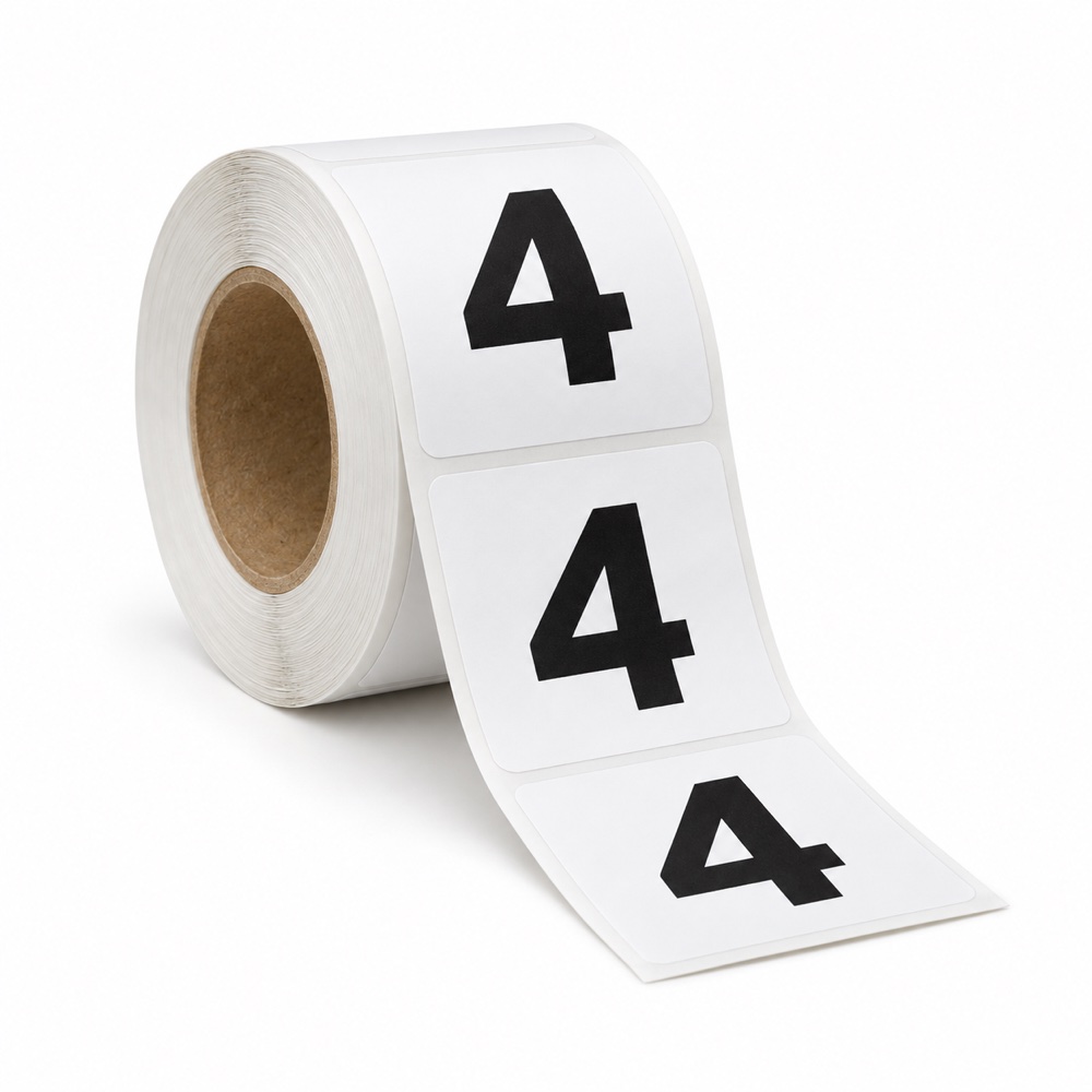 Rouleau d’étiquettes chiffre 4