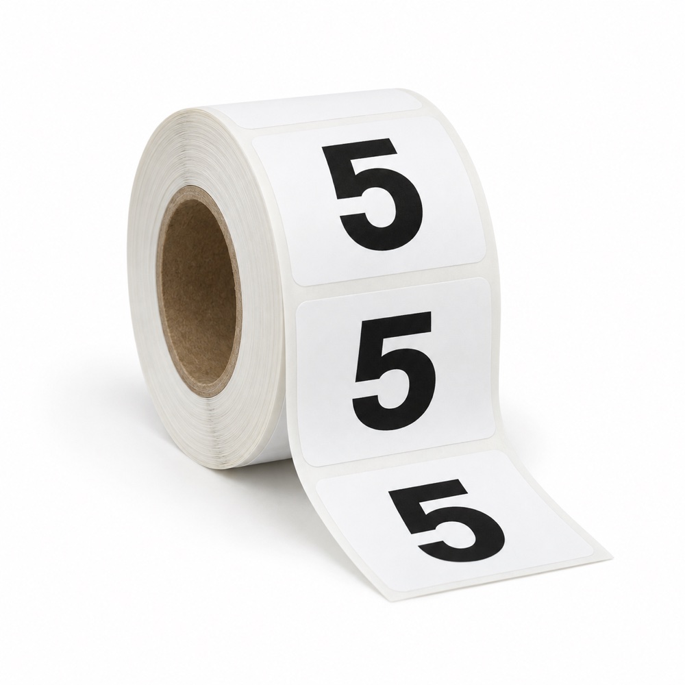 Rouleau d’étiquettes chiffre 5