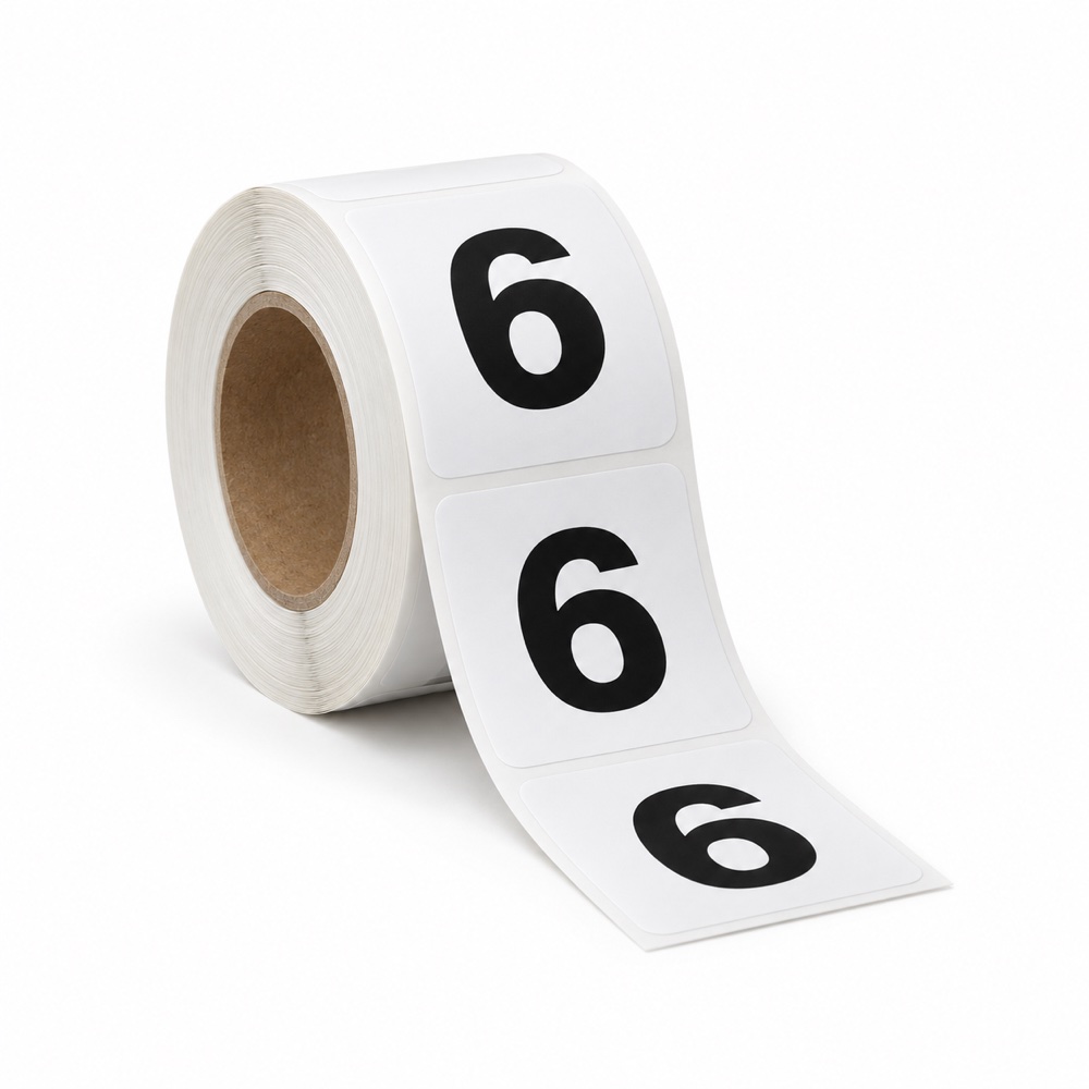 Rouleau d’étiquettes chiffre 6