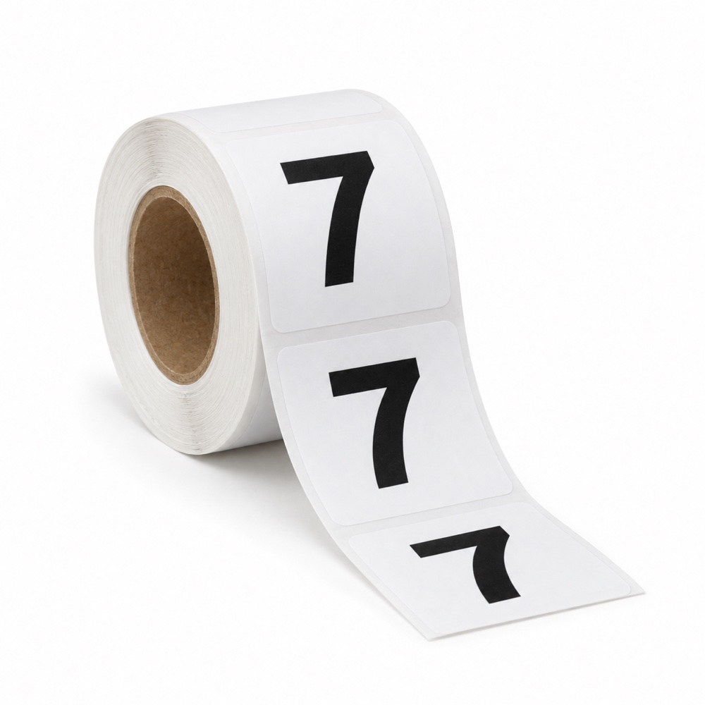 Rouleau d’étiquettes chiffre 7