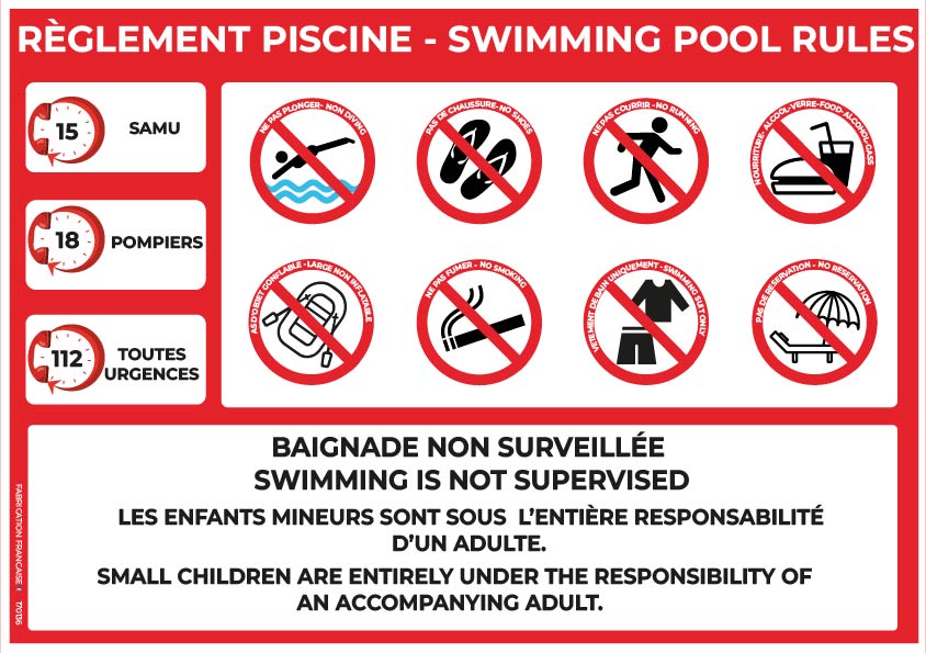 règlement piscine a4