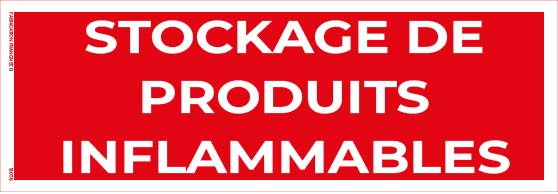 stockage de produits inflammables – panneau de signalisation 20 x 8 cm
