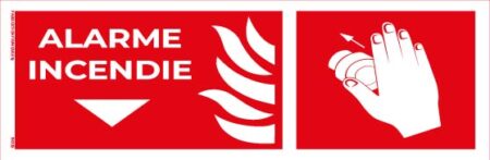 alarme incendie – panneau de signalisation 20 x 8 cm
