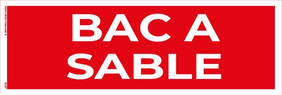 Bac à sable – Panneau de Signalisation - 20 x 8 cm