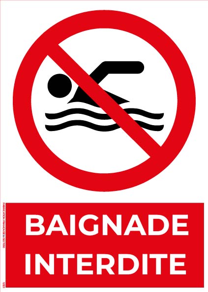 baignade interdite – panneau de signalisation a4