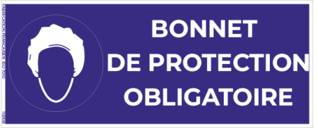 bonnet de protection obligatoire – panneau de signalisation