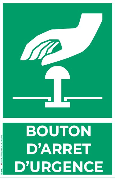 bouton d’arrêt d’urgence – panneau de signalisation