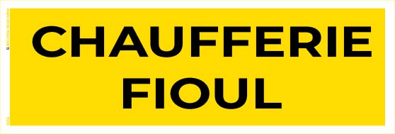 chaufferie fioul – panneau de signalisation 20 x 8 cm