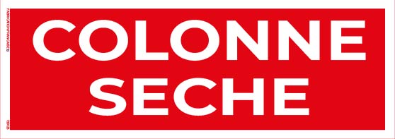 colonne sèche – panneau de signalisation 20 x 8 cm