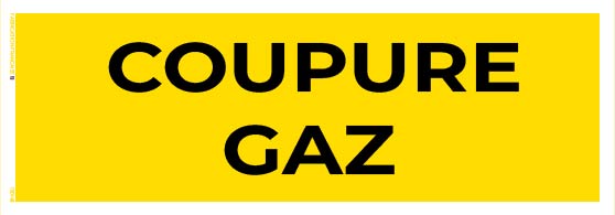 coupure gaz – panneau de signalisation 20 x 8 cm