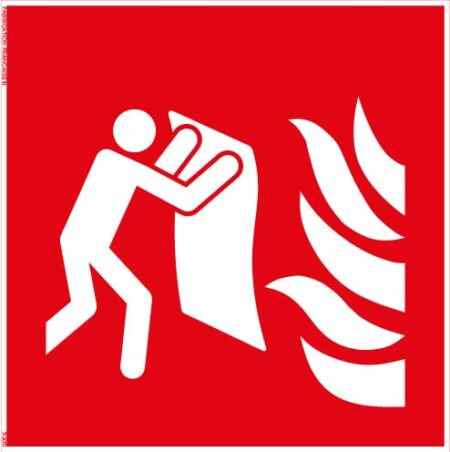 couverture anti feu – panneau de signalisation carré 10 x 10 cm