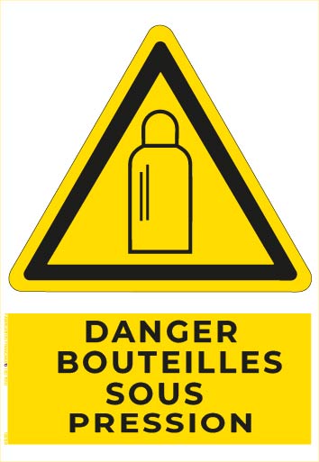 danger bouteilles sous pression – panneau de signalisation a4