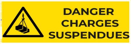 danger charges suspendues – panneau de signalisation