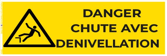 danger chute avec dénivellation – panneau de signalisation