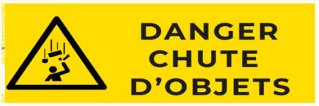 danger chute d’objets – panneau de signalisation