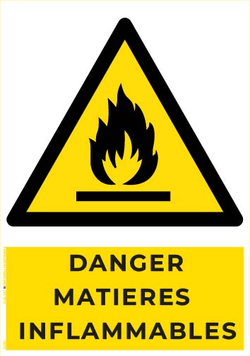 danger matières inflammables – panneau de signalisation a4