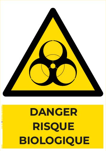 danger risque biologique – panneau de signalisation a4