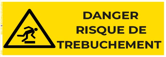 danger risque de trébuchement – panneau de signalisation