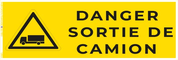 danger sortie de camion – panneau de signalisation