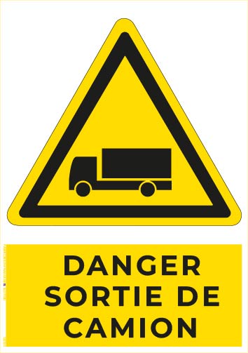 danger sortie de camion – panneau de signalisation a4